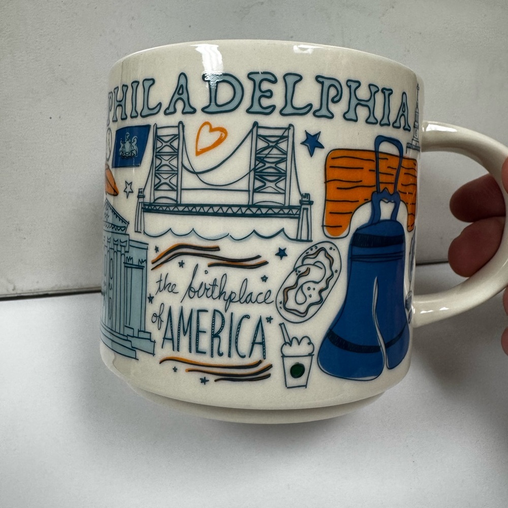Philadelphia Themed Mug - White and Blue